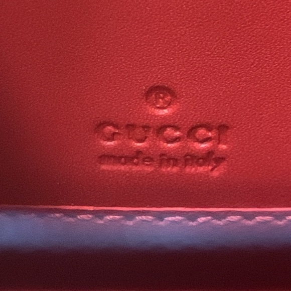 Gucci GG Supreme Blooms Zippy Wallet Rare Blue w/Red Leather Interior - Picture 16 of 17